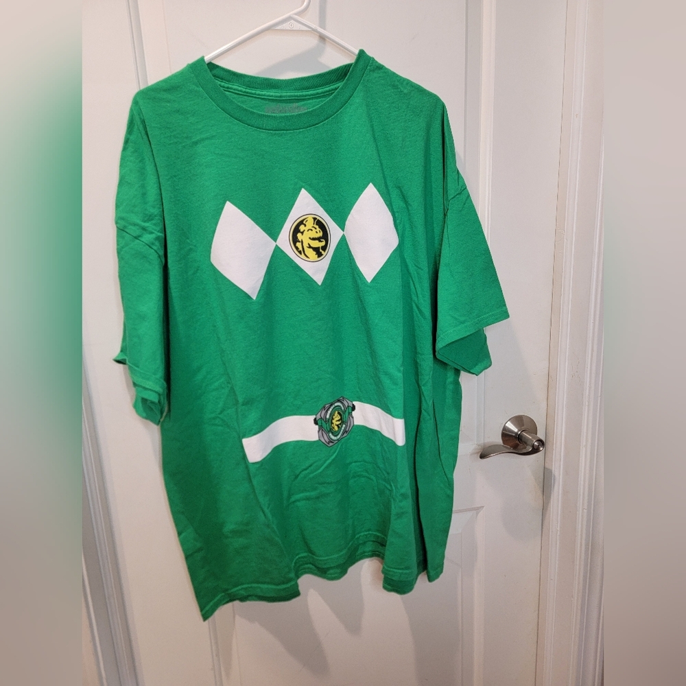 Green Mighty Morphin Power Rangers Short Sleeve Shirt Size XXXL
